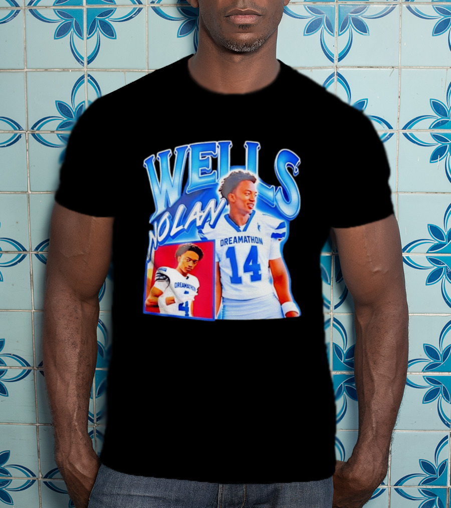 Nolan Wells Dreamathon 14 Blue Football Athletic T-Shirt