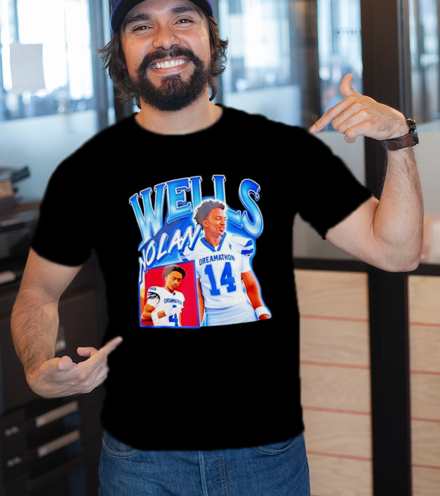 Nolan Wells Dreamathon 14 Blue Football Athletic T-Shirt