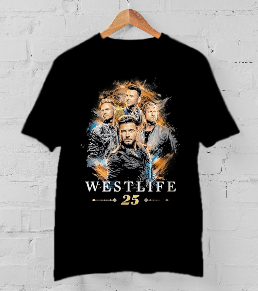 Westlife 25th Anniversary Tour 2026 Band Member Collage T-Shirt