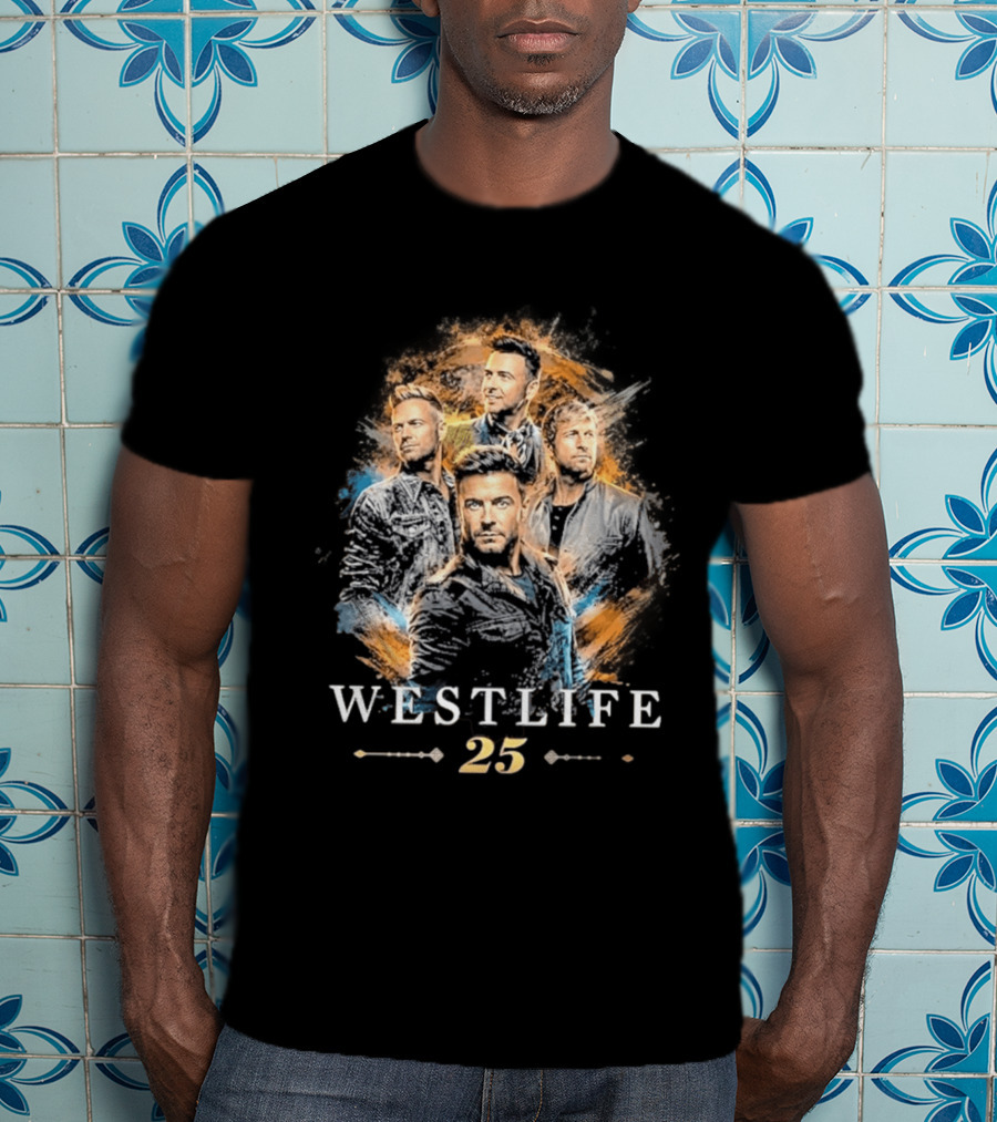 Westlife 25th Anniversary Tour 2026 Band Member Collage T-Shirt