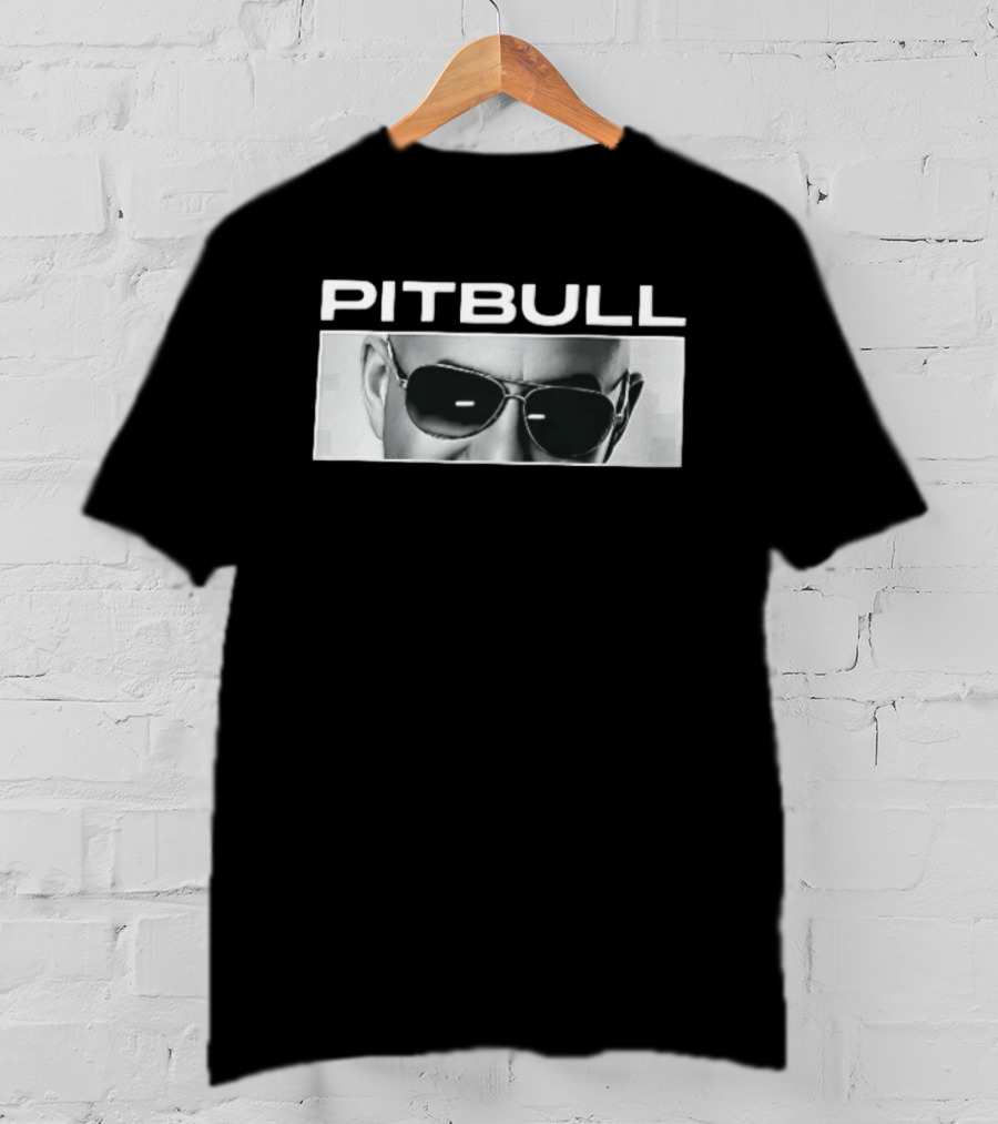 Pitbull Monochrome Aviator Sunglasses Close Up T-Shirt