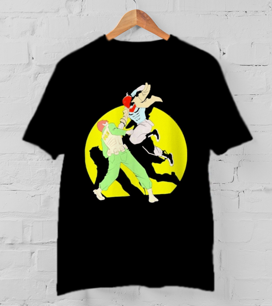 Red Hood Versus Ice Soldier Combat Action Scene T-Shirt