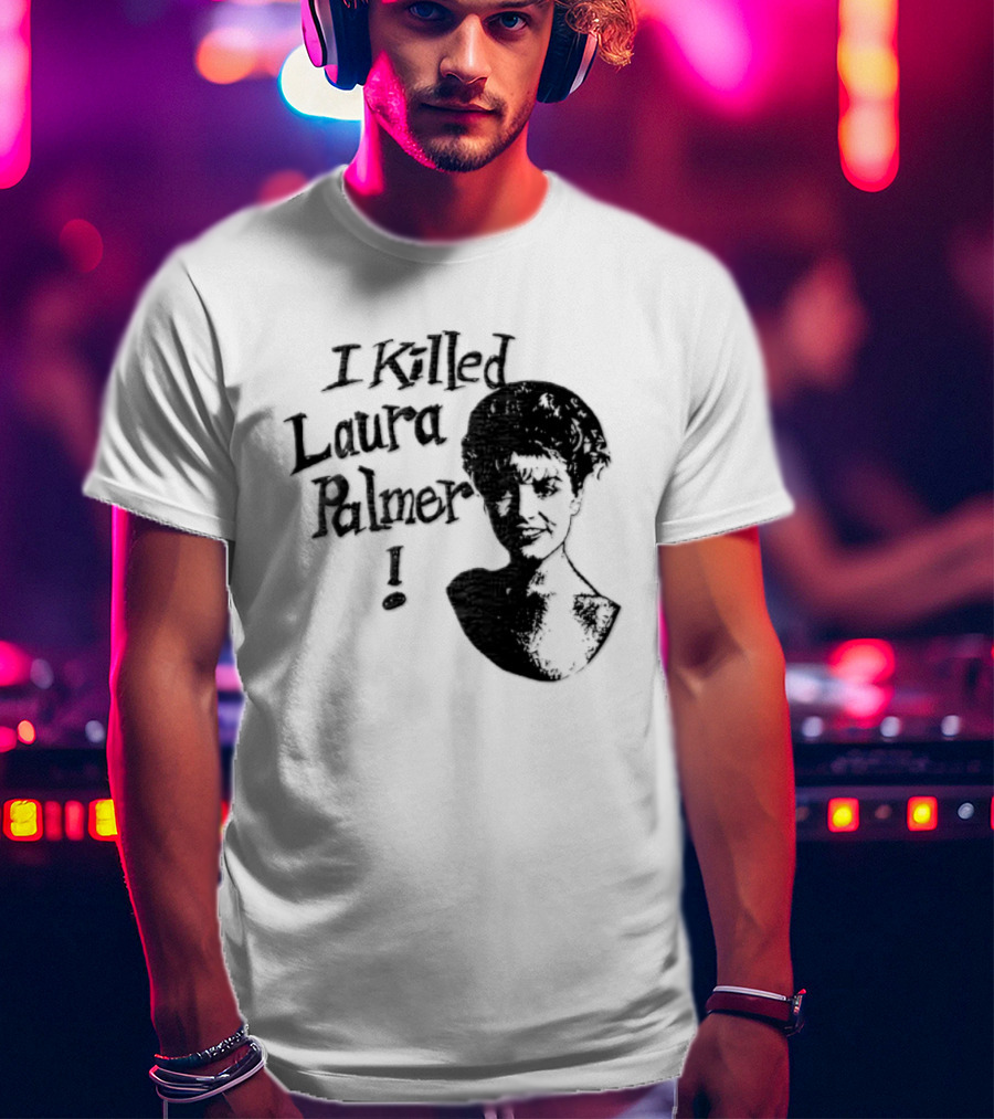 I Killed Laura Palmer Sheryl Lee High Contrast Bust Monochrome Stencil T-Shirt