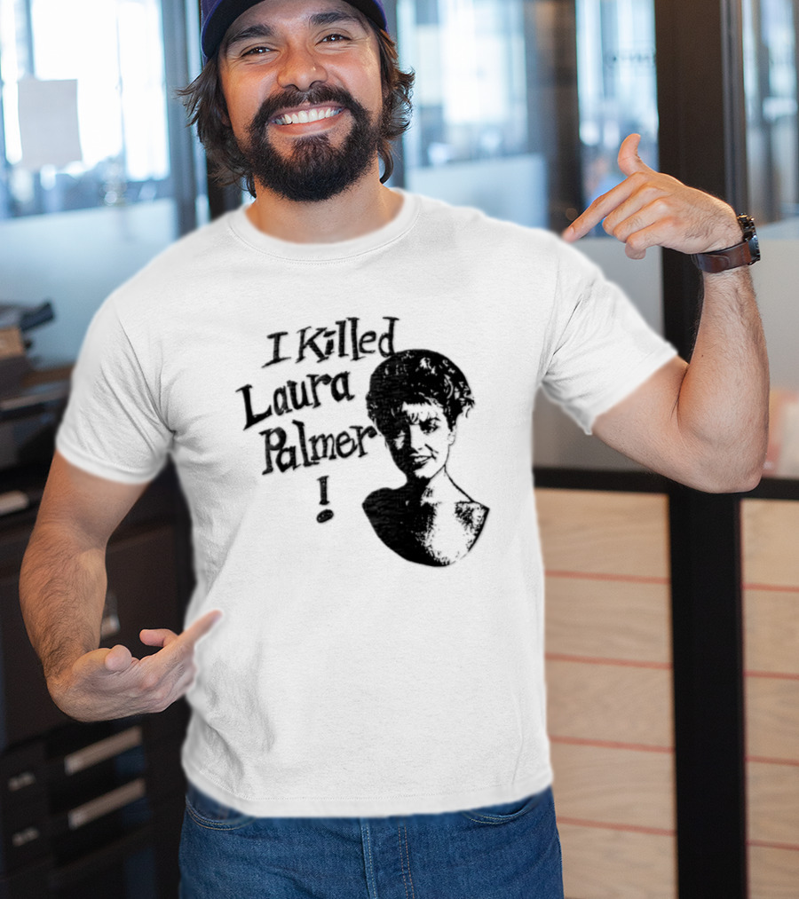 I Killed Laura Palmer Sheryl Lee High Contrast Bust Monochrome Stencil T-Shirt
