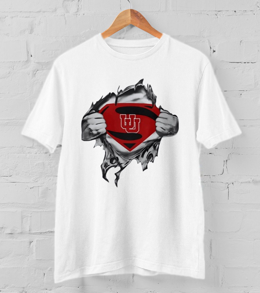 Utah Utes Superman Emblem College Football Fan Gear T-Shirt