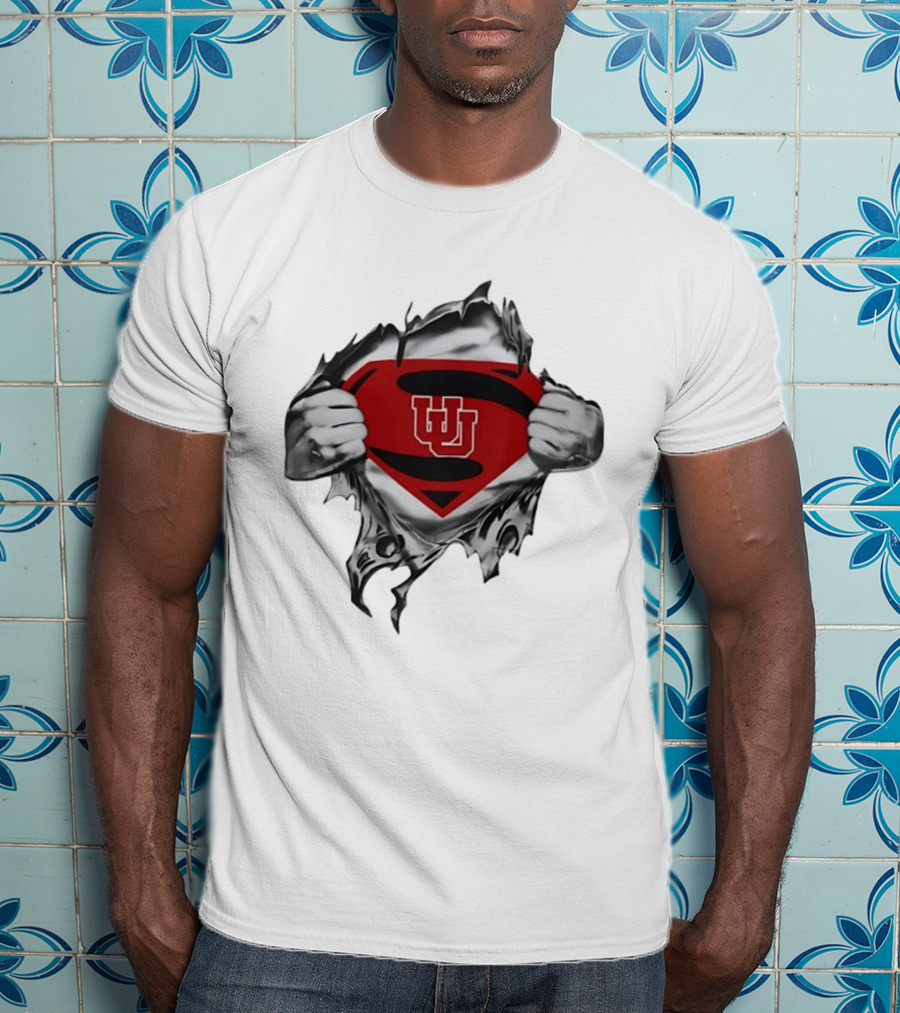 Utah Utes Superman Emblem College Football Fan Gear T-Shirt
