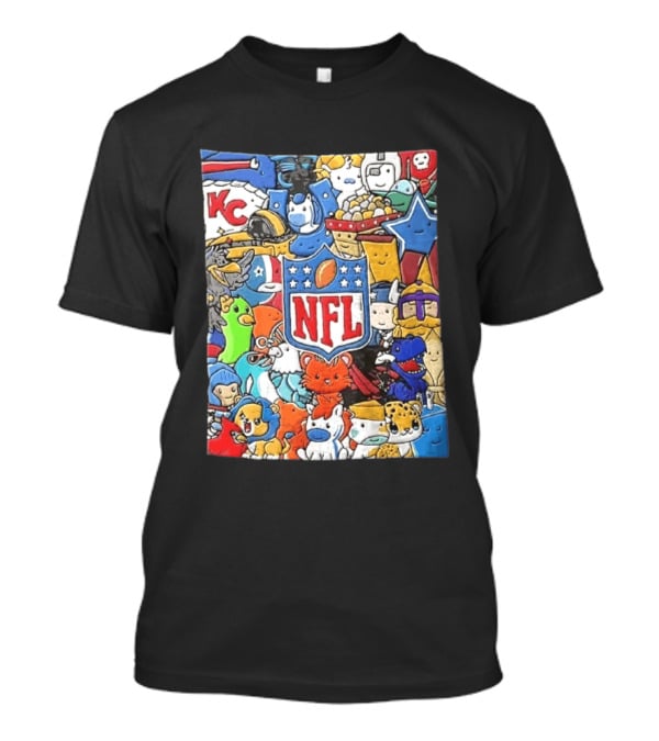 All 32 Teams Mascots Collection NFL KC Chiefs Steelers NCAA Dallas Cowboys MLB Vikings Jaguars T-Shirt