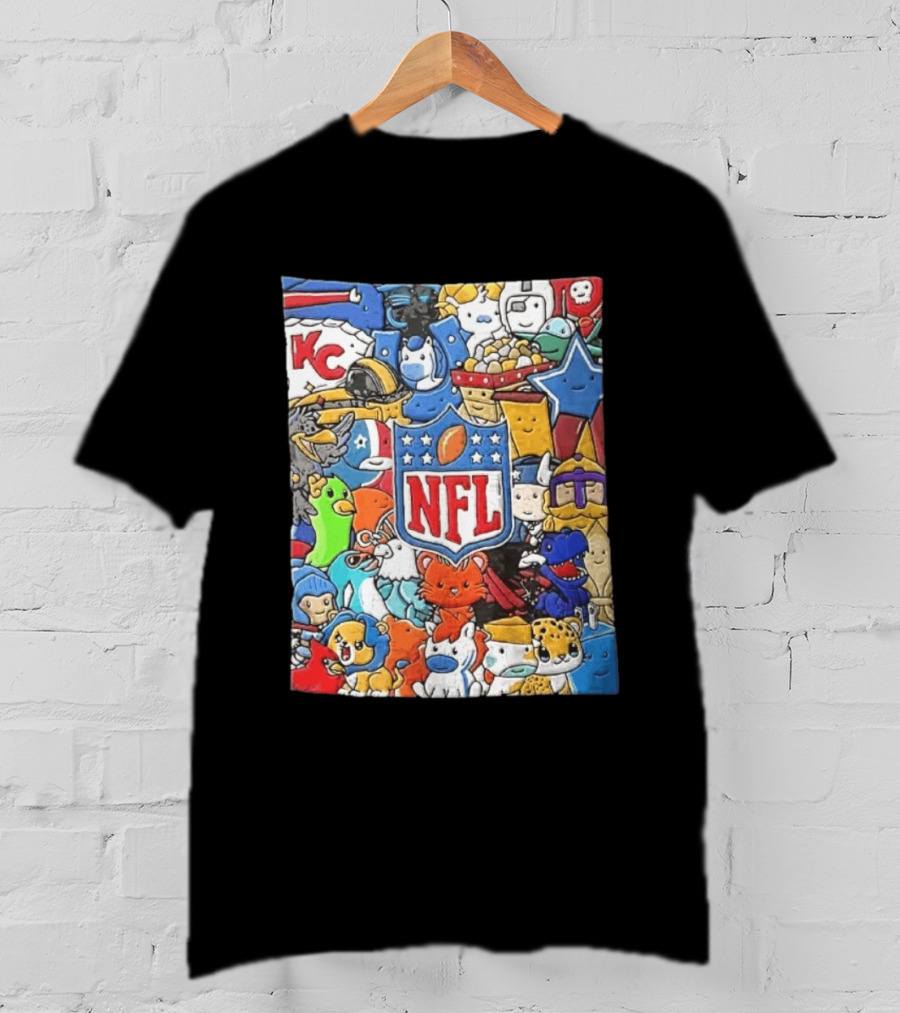 All 32 Teams Mascots Collection NFL KC Chiefs Steelers NCAA Dallas Cowboys MLB Vikings Jaguars T-Shirt