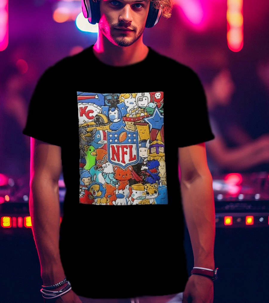 All 32 Teams Mascots Collection NFL KC Chiefs Steelers NCAA Dallas Cowboys MLB Vikings Jaguars T-Shirt