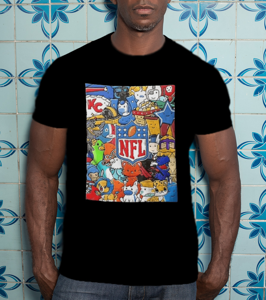 All 32 Teams Mascots Collection NFL KC Chiefs Steelers NCAA Dallas Cowboys MLB Vikings Jaguars T-Shirt