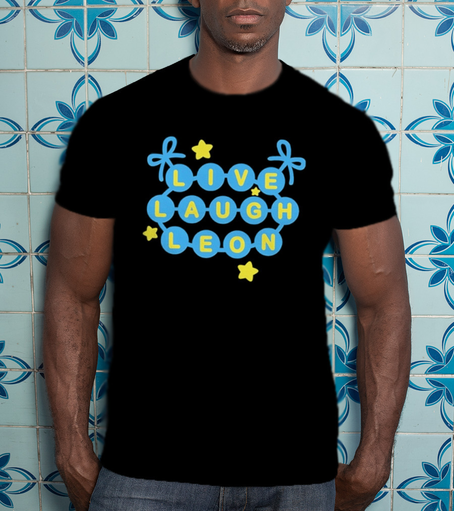 Live Laugh Leon Meme Blue And Yellow Stars T-Shirt