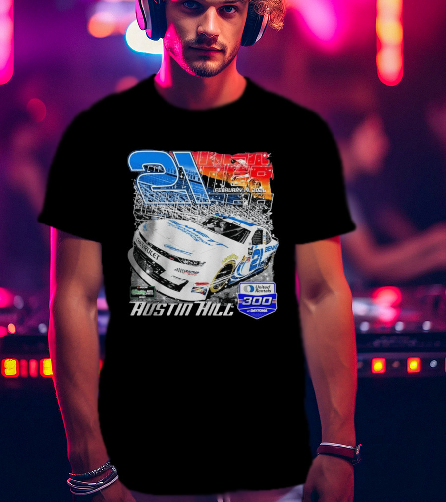 Austin Hill Richard Childress Racing February 2026 United Rentals 300 Daytona Race Winner Chevrolet 21 T-Shirt