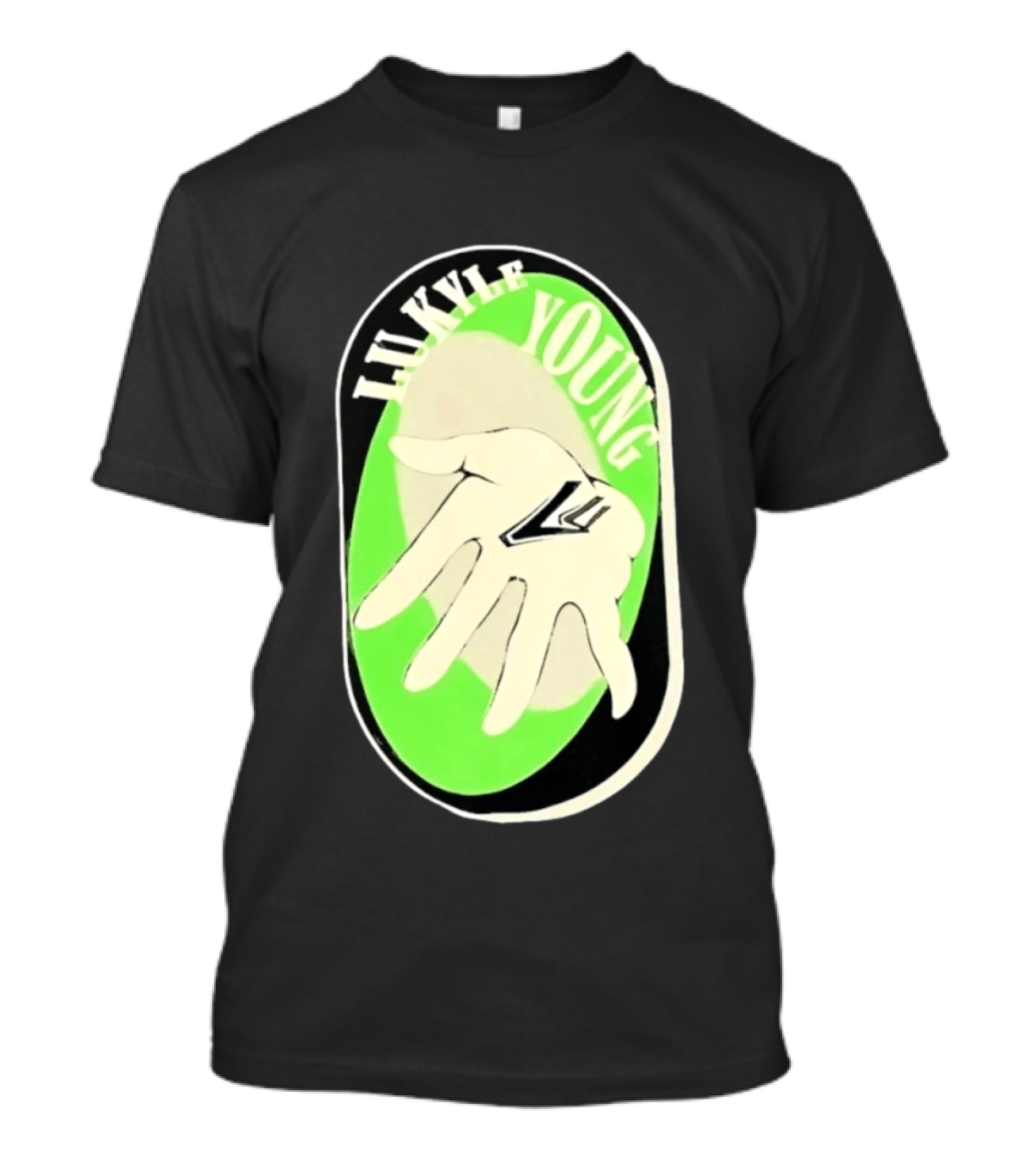 Lukyle Young Hand With Emblem In Green Oval T-Shirt