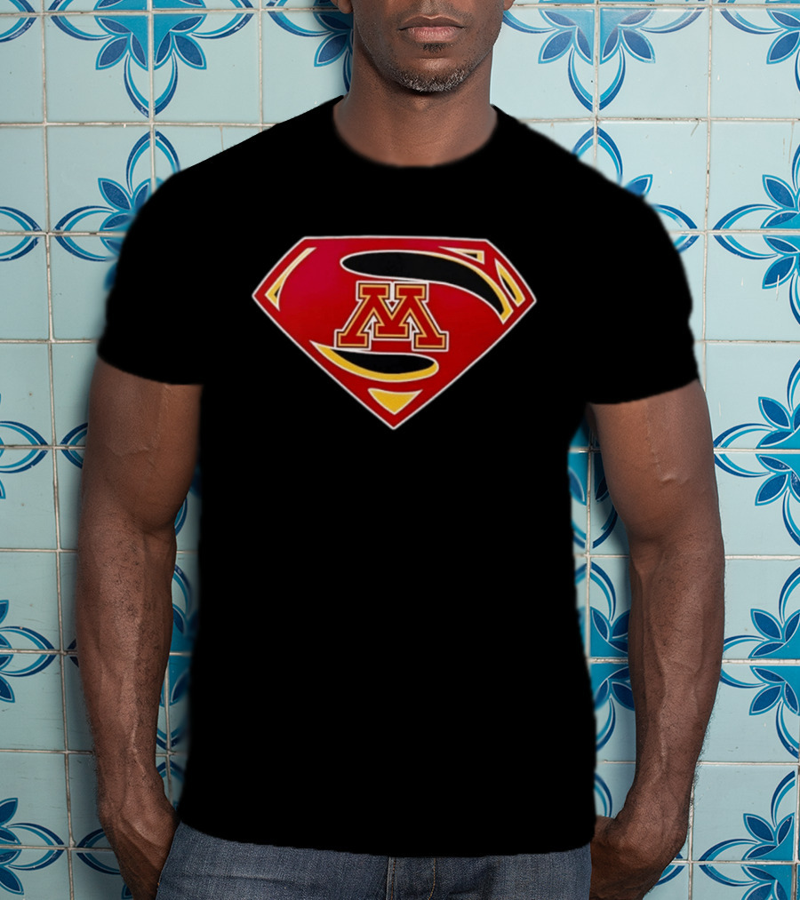 Minnesota Golden Gophers Superman Symbol College Sports Fan Gear T-Shirt