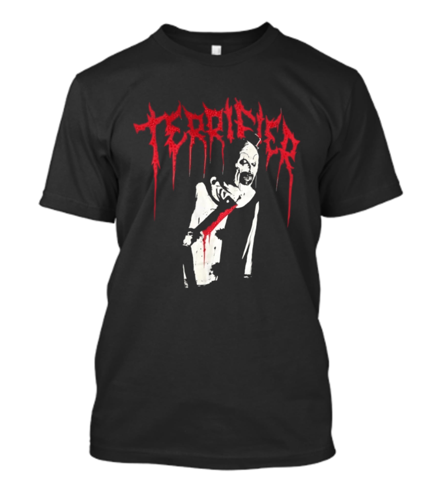 Terrifier Clown Horror Movie Rhinestone Scary Blood Effect T-Shirt