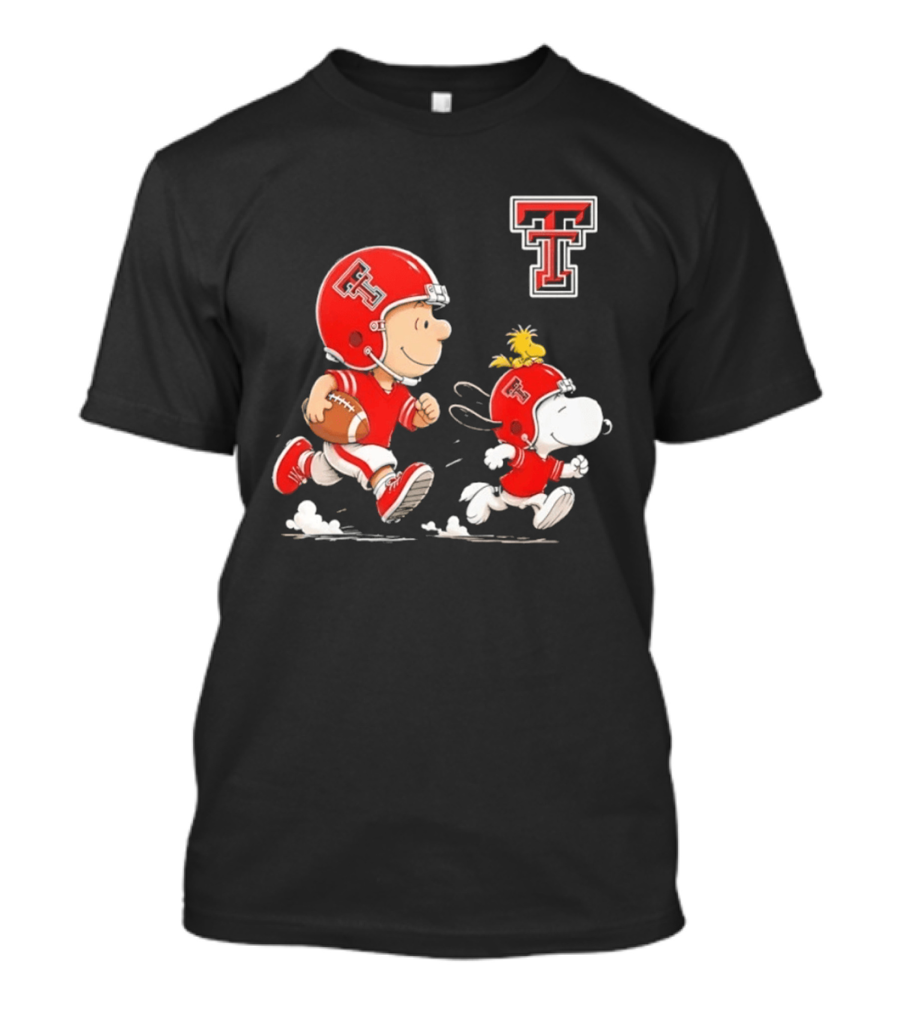 Charlie Brown Woodstock Snoopy Texas Tech Red Raiders Football Team Spirit T-Shirt