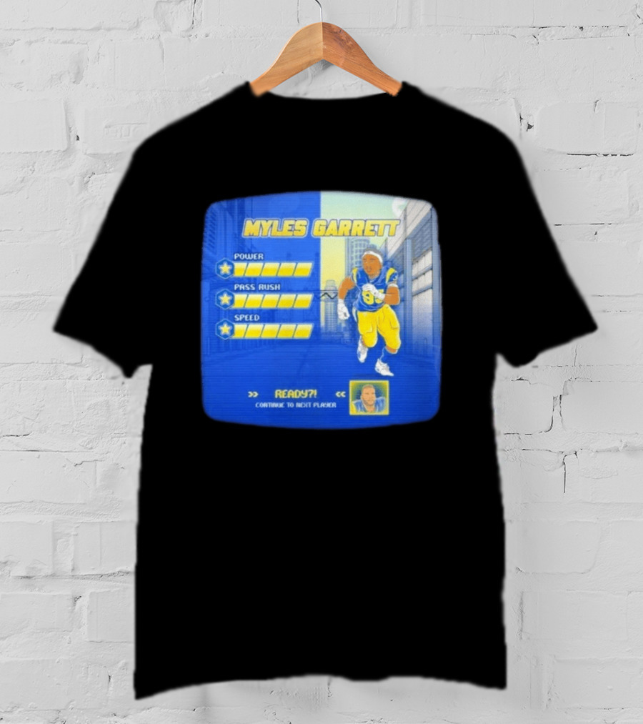 Myles Garrett Power Pass Rush Speed LA Rams 2026 Melbourne Game T-Shirt