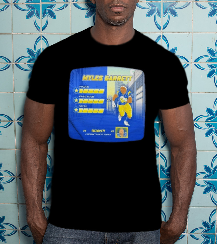 Myles Garrett Power Pass Rush Speed LA Rams 2026 Melbourne Game T-Shirt