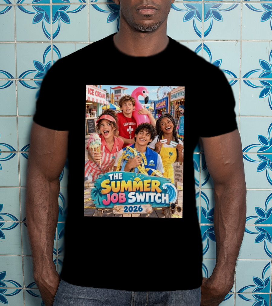 The Summer Job Switch 2026 Ice Cream Adventure Lifeguard Arcade Souvenirs Sand Friends T-Shirt