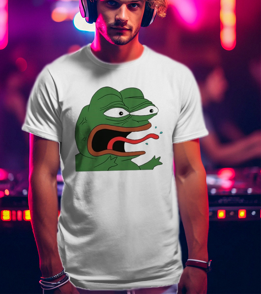 Angry Pepe Frog Meme Tongue Out Reaction Image T-Shirt