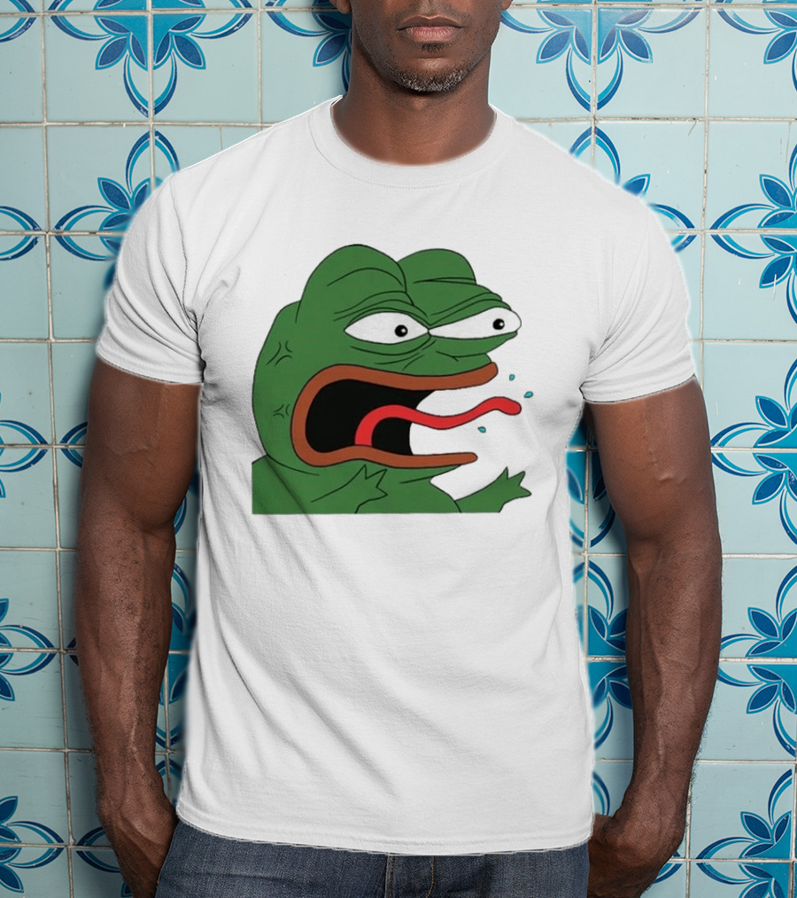 Angry Pepe Frog Meme Tongue Out Reaction Image T-Shirt