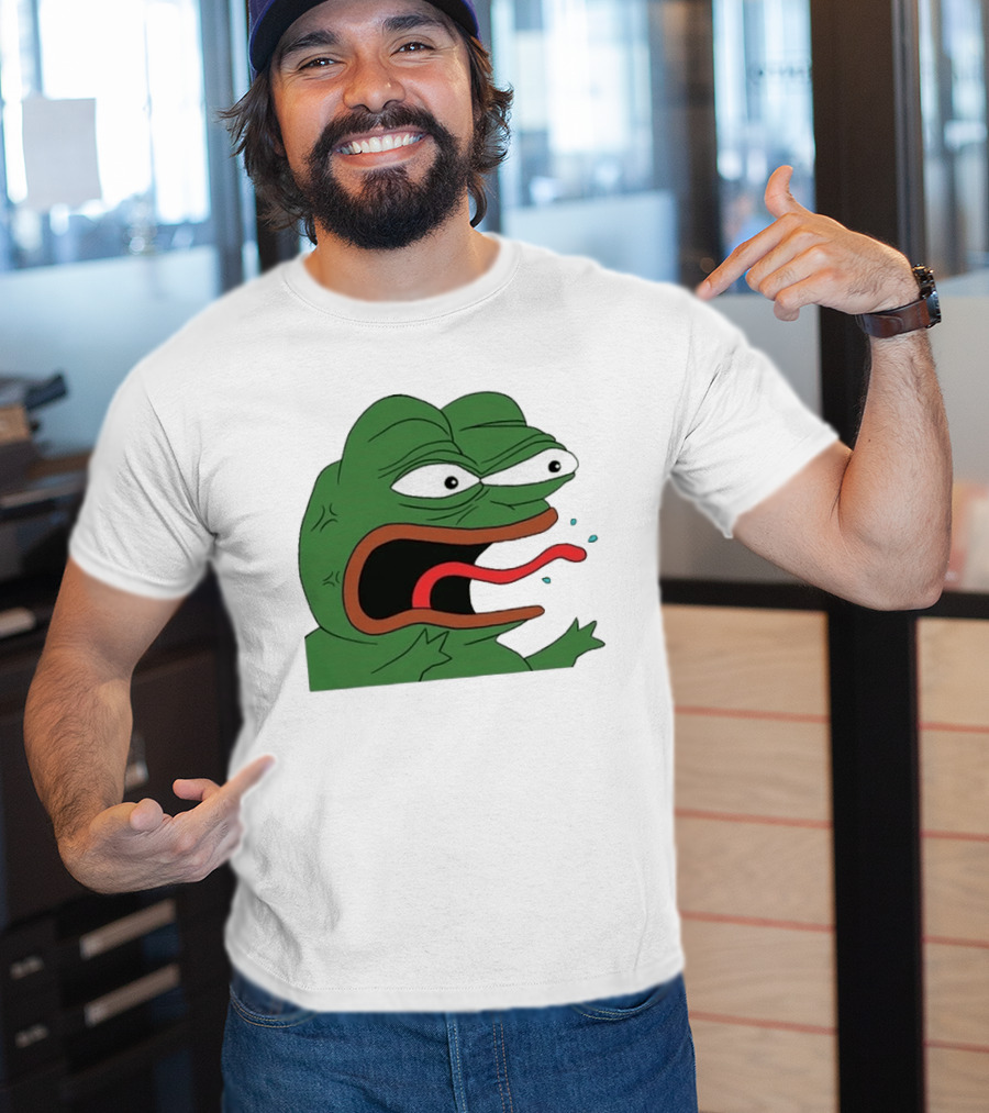 Angry Pepe Frog Meme Tongue Out Reaction Image T-Shirt