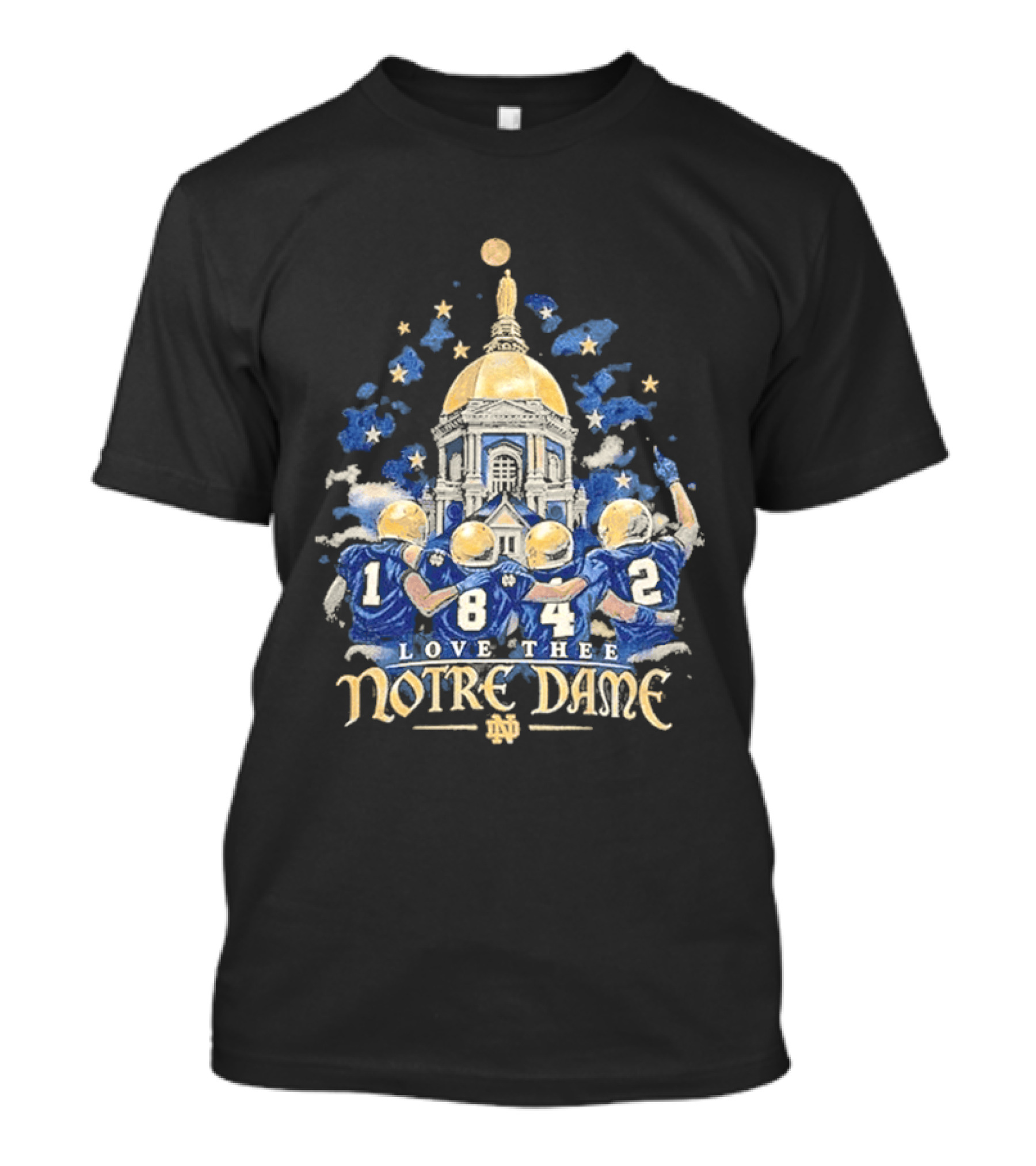 Notre Dame Football Golden Dome Love The Notre Dame 1182 Football Players T-Shirt