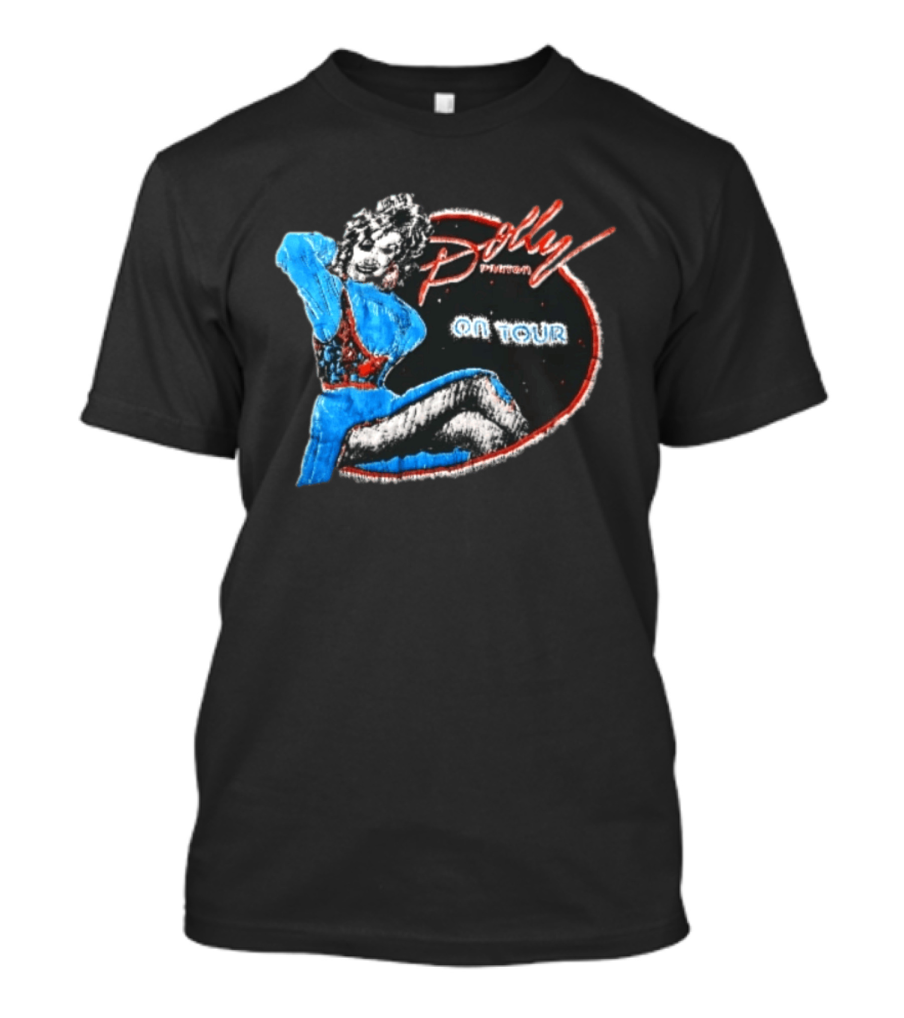 Dolly Parton On Tour Distressed Pinup Style Oval Frame T-Shirt