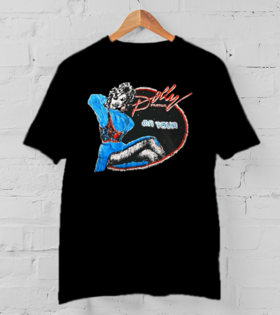 Dolly Parton On Tour Distressed Pinup Style Oval Frame T-Shirt