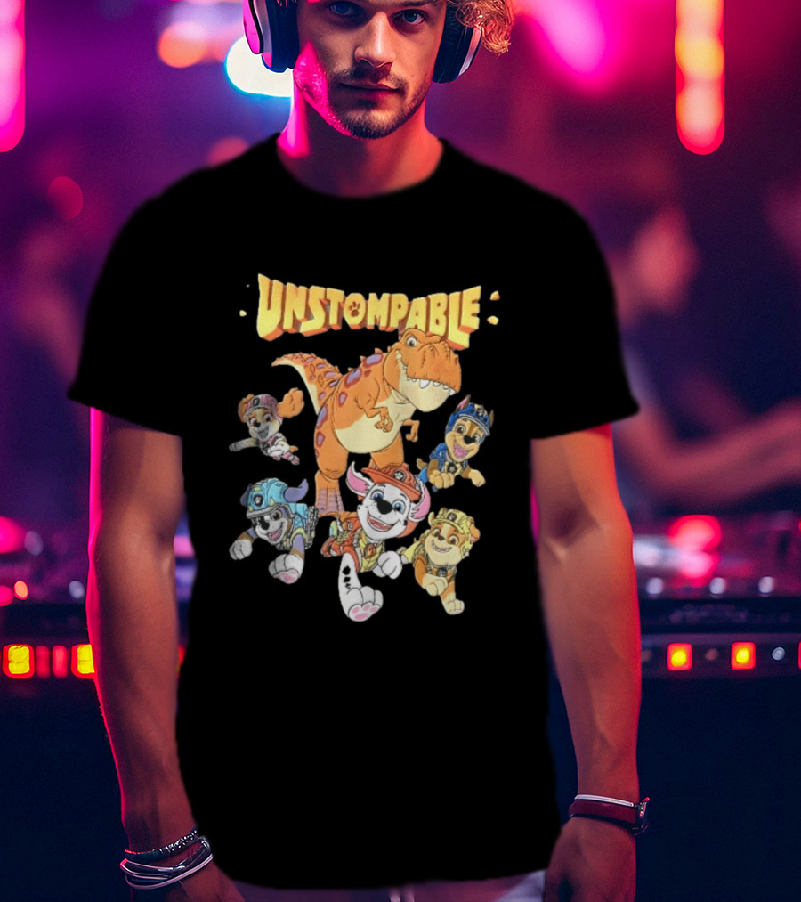 Paw Patrol Unstompable Pups With Tyrannosaurus Dinosaur Adventure T-Shirt