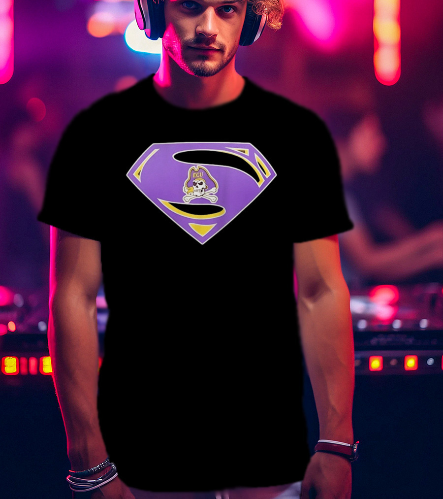 East Carolina University Pirates ECU Skull Superman T-Shirt