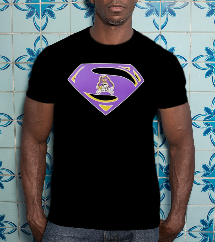 East Carolina University Pirates ECU Skull Superman T-Shirt