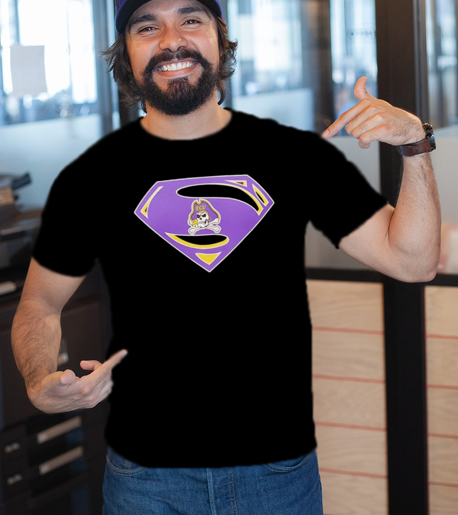 East Carolina University Pirates ECU Skull Superman T-Shirt