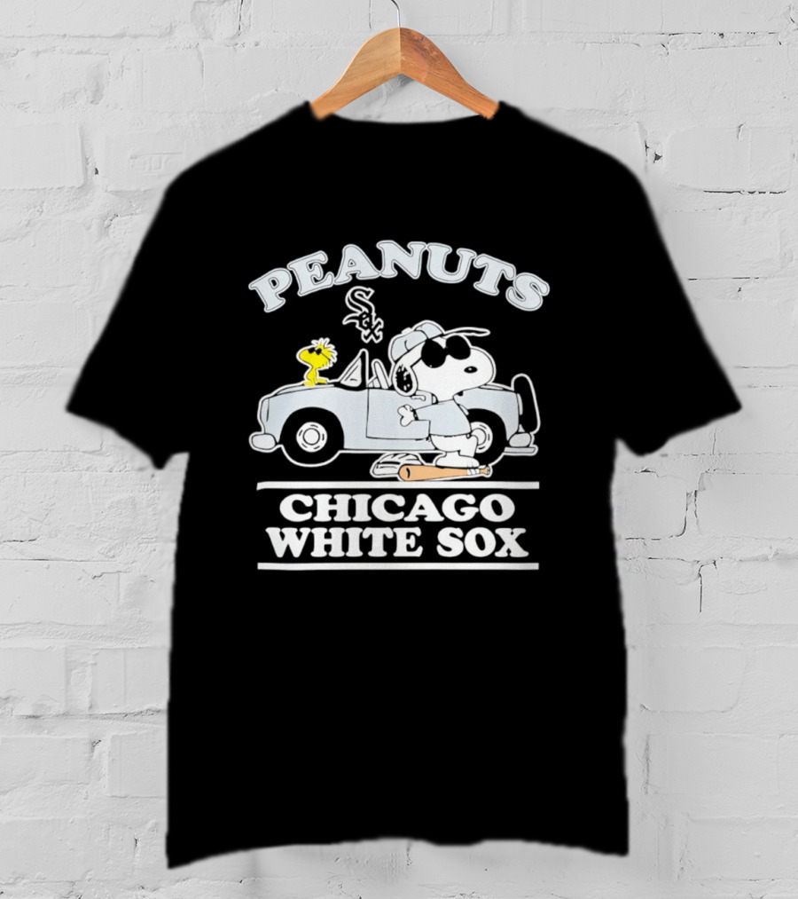 Peanuts Snoopy Woodstock In Car Chicago White Sox Baseball T-Shirt