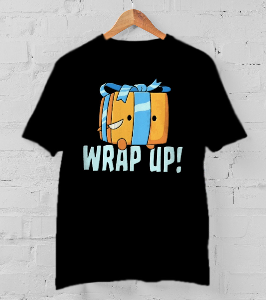 Mischievous Cartoon Ribboned Present Wrap Up With Knife T-Shirt