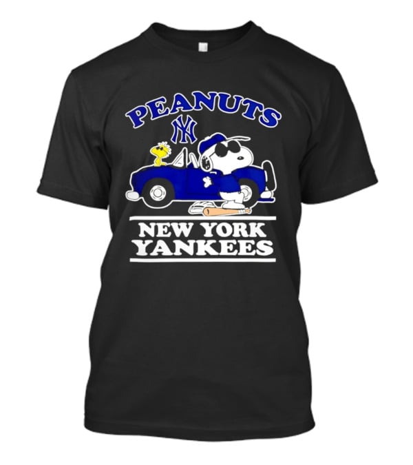 Peanuts Snoopy Woodstock New York Yankees Car Baseball Bat T-Shirt