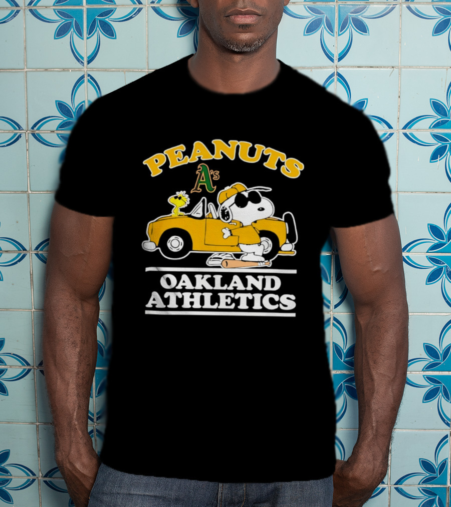 Peanuts Snoopy Woodstock Oakland Athletics A's T-Shirt