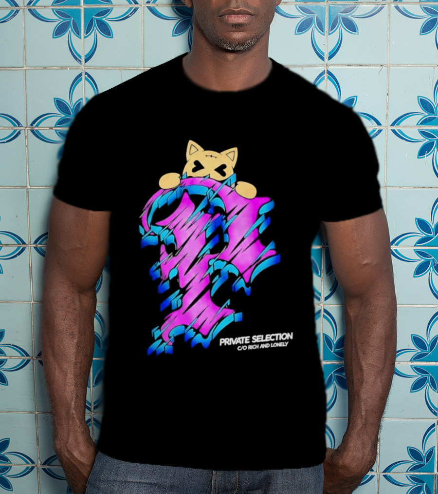 Private Selection C O Rich And Lonely Streetwear Cat Graffiti Aesthetic T-Shirt