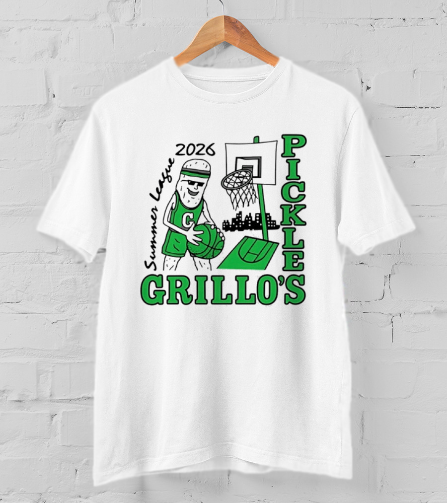 Grillo's Pickles 2026 Summer League Basketball Player And Hoop Fun T-Shirt