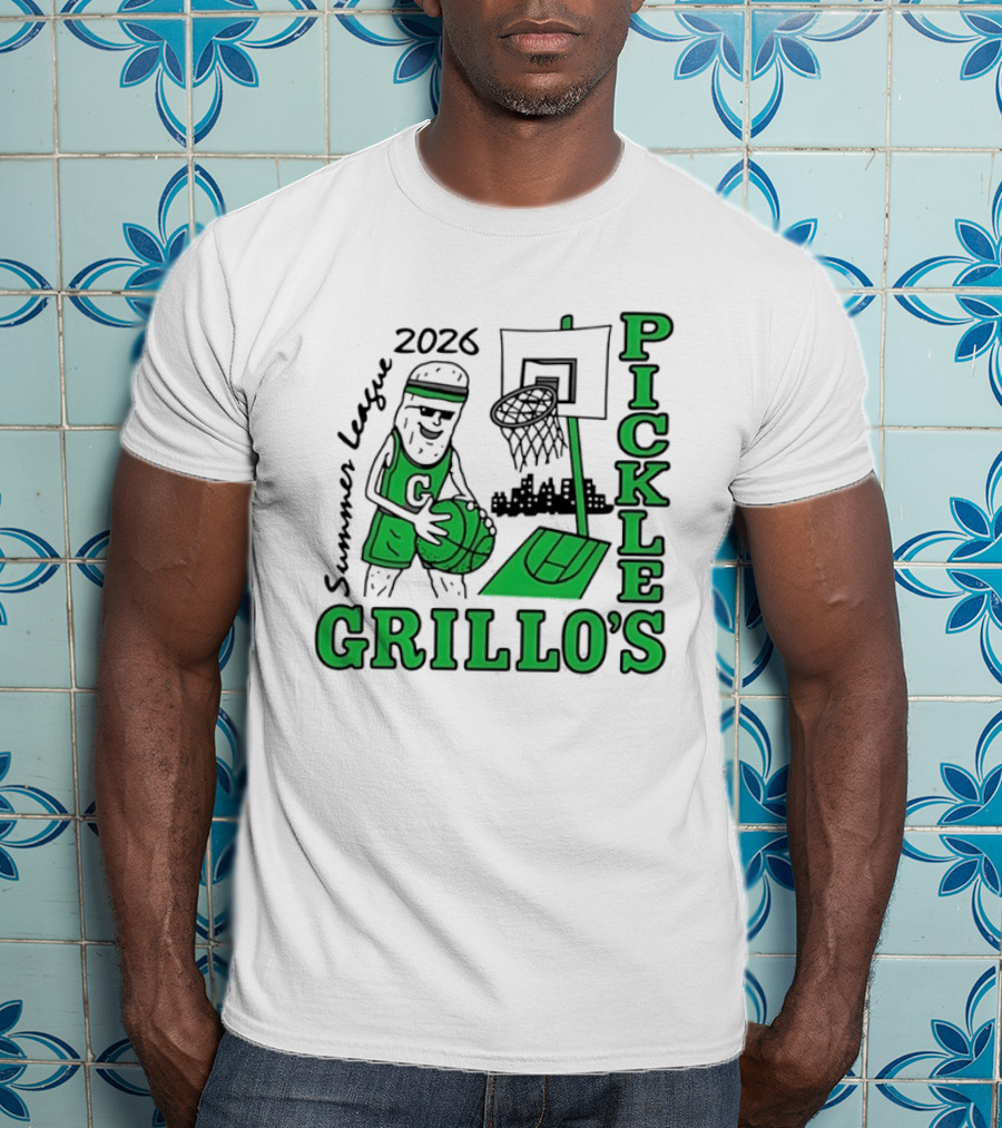 Grillo's Pickles 2026 Summer League Basketball Player And Hoop Fun T-Shirt