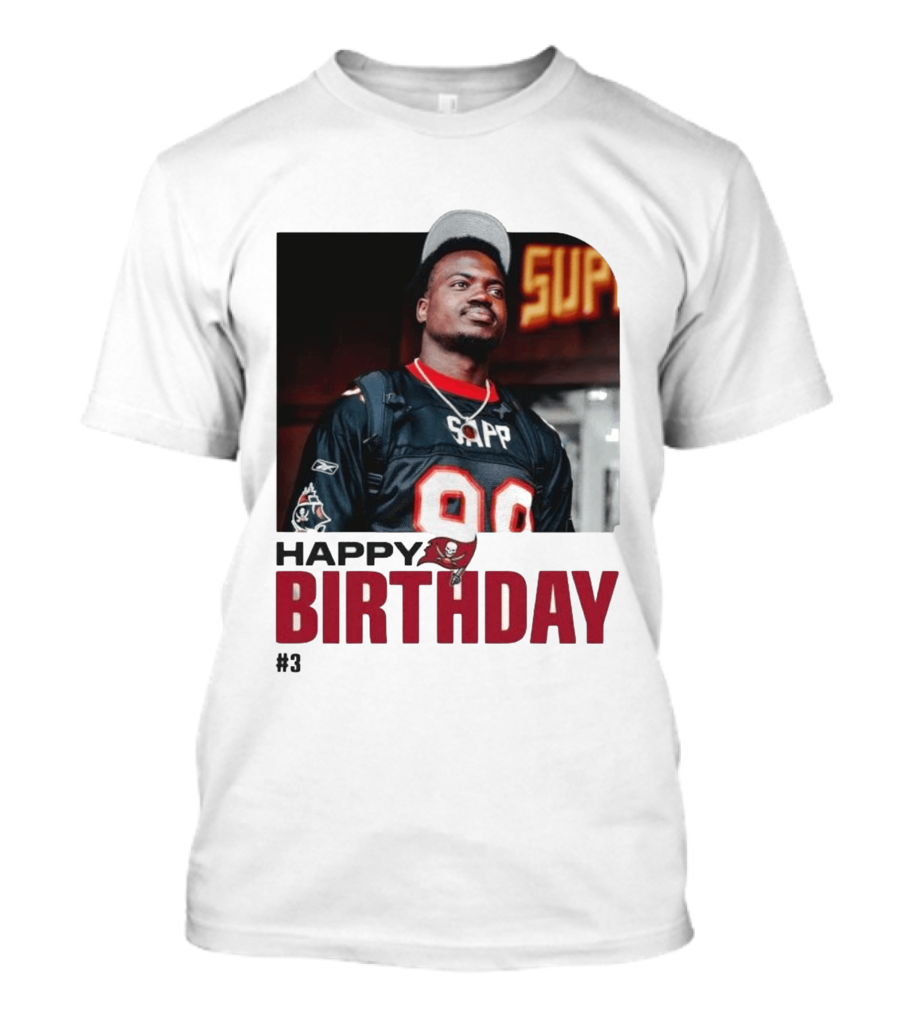 Happy Birthday Rueben Jr. Sapp Jersey #3 Football T-Shirt