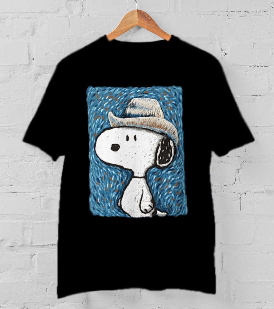 Snoopy Peanuts Cowboy Hat Embroidery T-Shirt