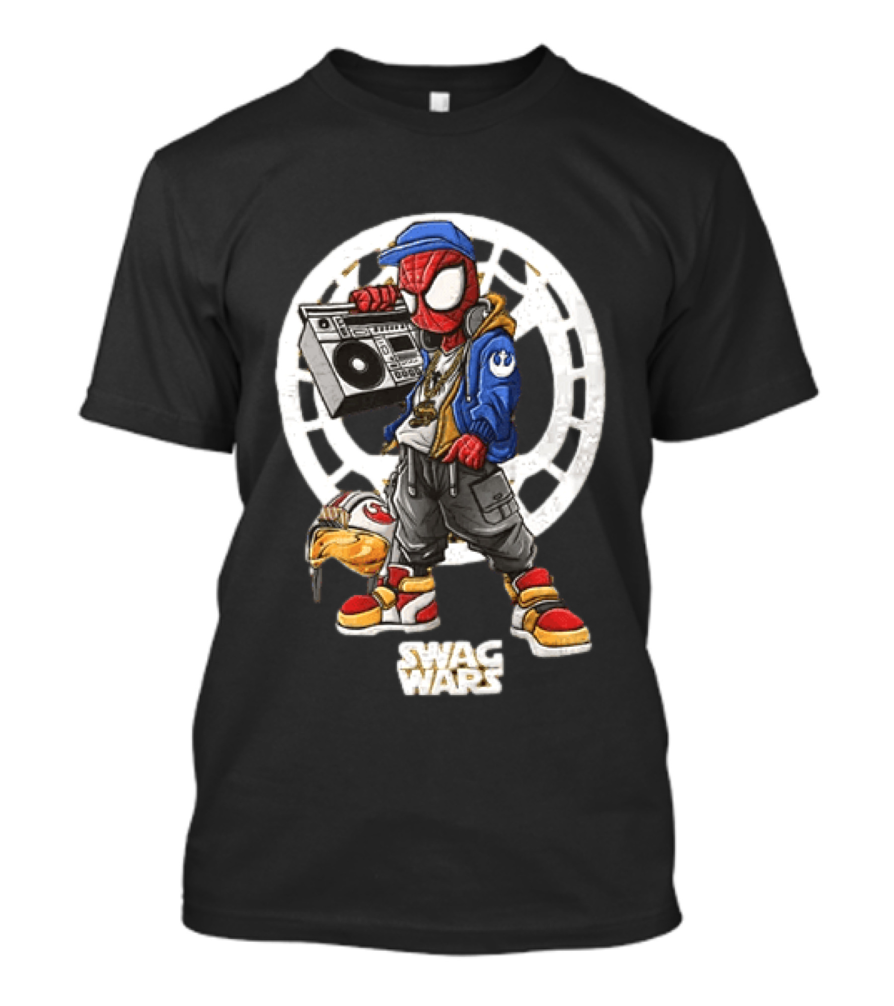 Spider Man Star Wars Swag Wars Youth Boombox Jedi T-Shirt