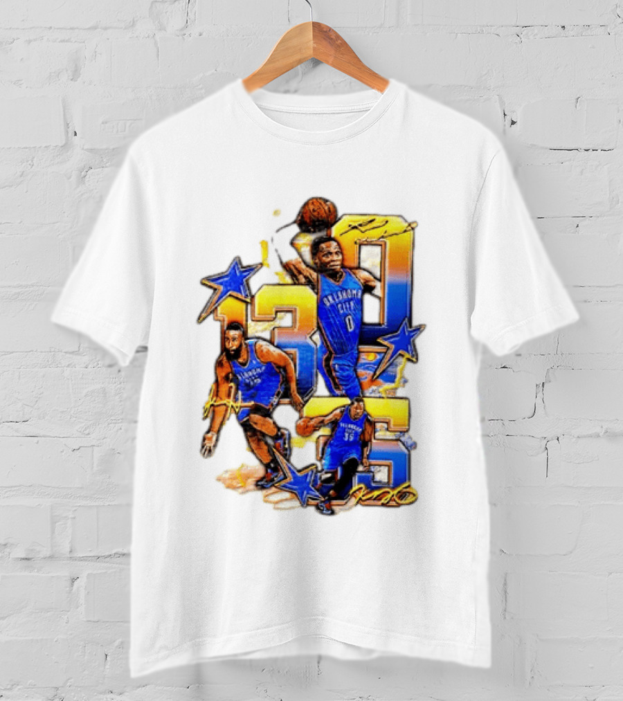 James Harden Russell Westbrook Kevin Durant Oklahoma City Thunder NBA Legends T-Shirt