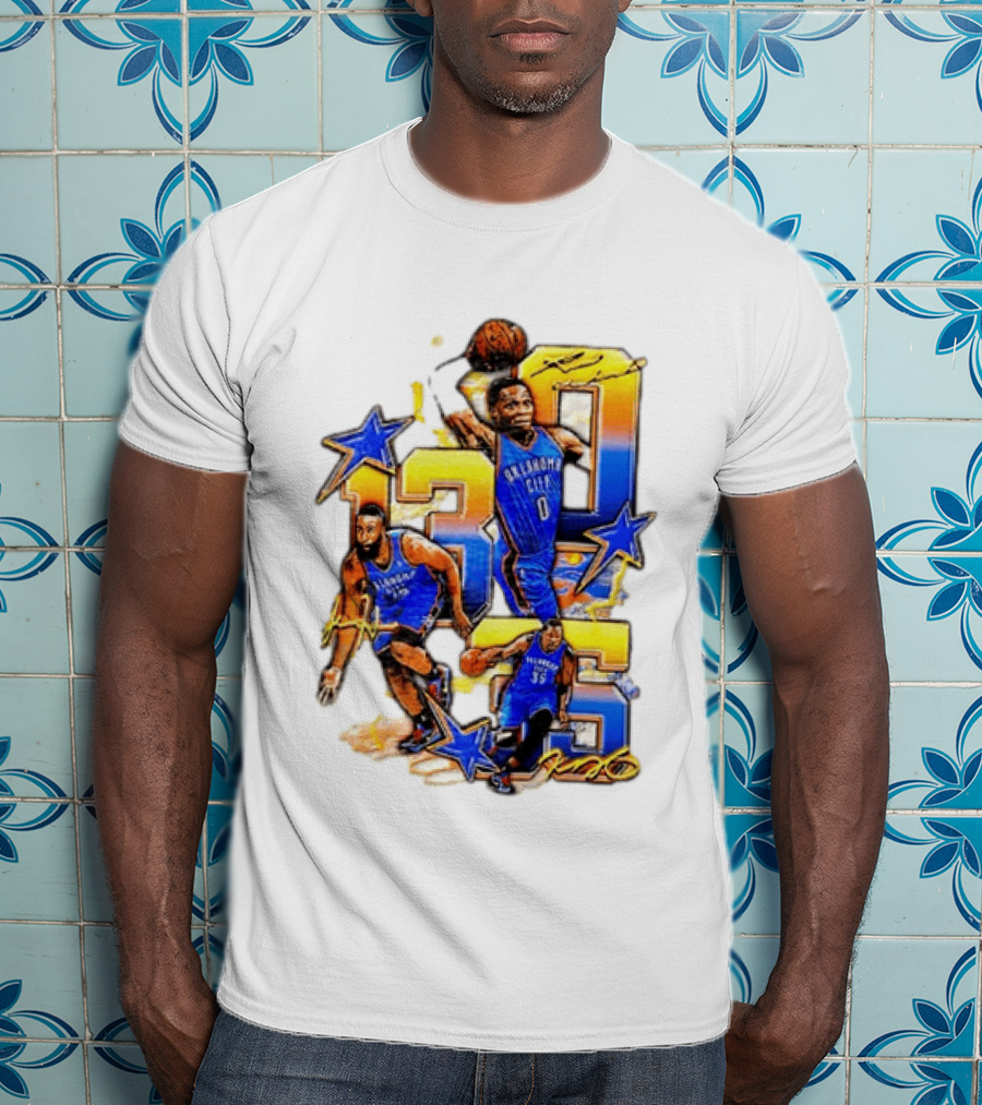 James Harden Russell Westbrook Kevin Durant Oklahoma City Thunder NBA Legends T-Shirt