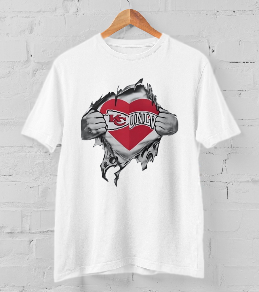 Kansas City Chiefs UNLV Rebels Heart T-Shirt