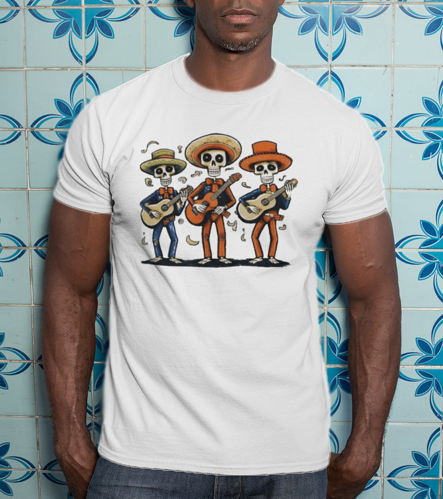 Mariachi Day Of The Dead Skeleton Band Skull Music T-Shirt
