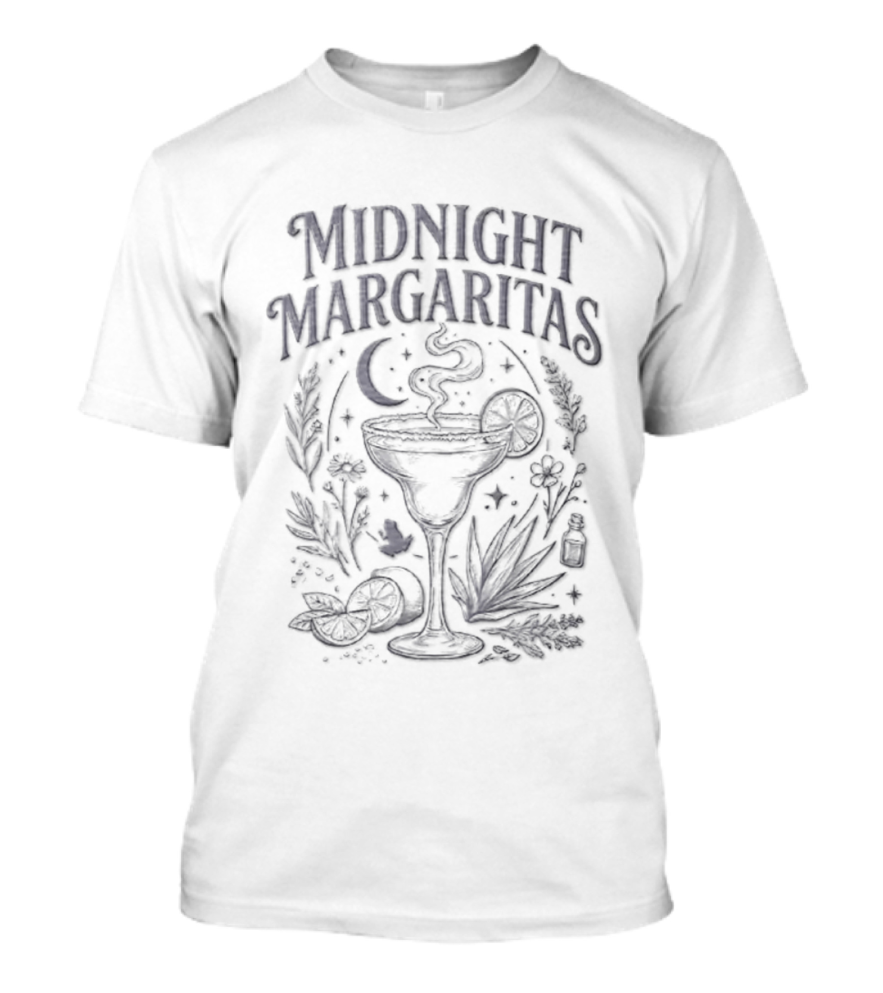 Midnight Margaritas Moon Frog Flower Lemon Agave Alchemy Witch Cocktail Vibes T-Shirt