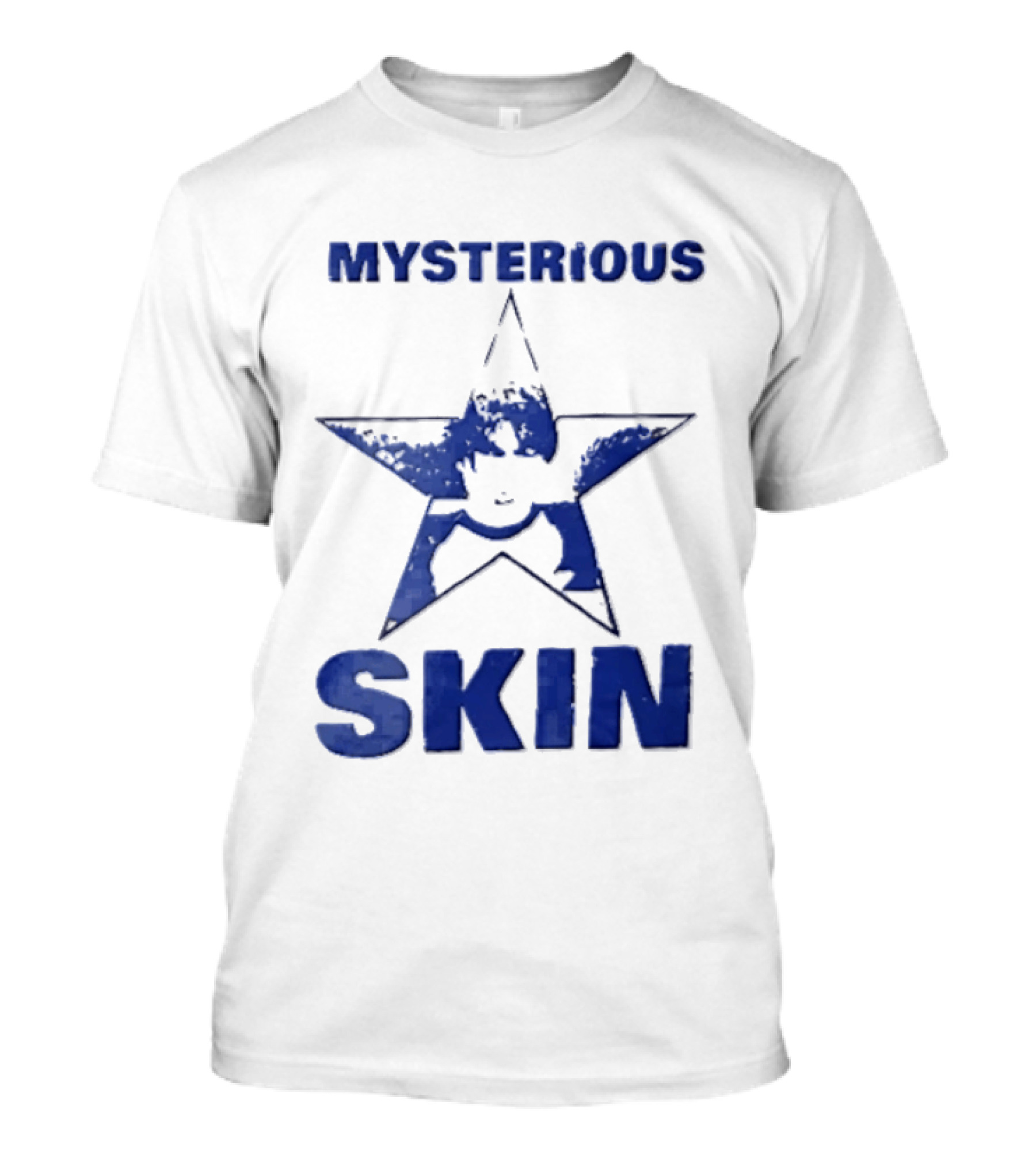 Mysterious Skin Distressed Blue Star Male Bootleg T-Shirt