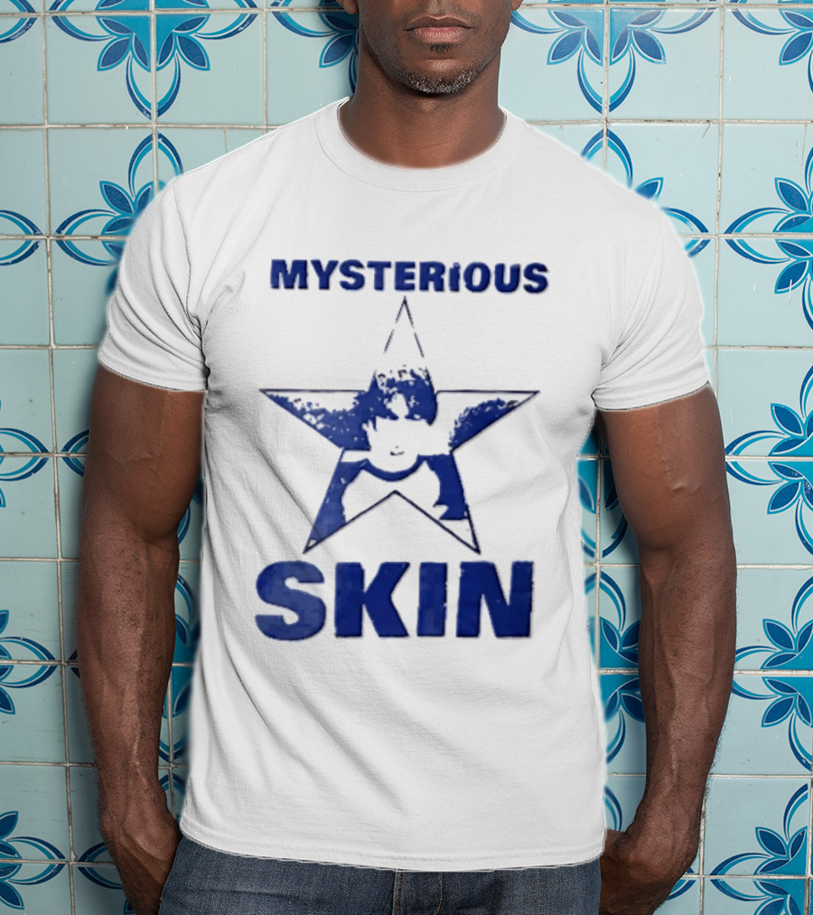 Mysterious Skin Distressed Blue Star Male Bootleg T-Shirt